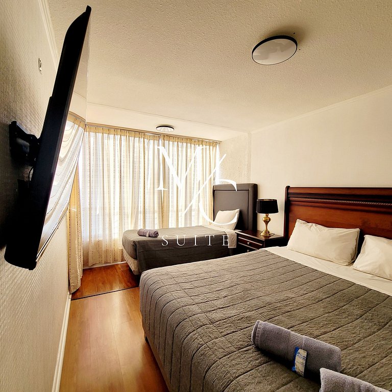 Exclusivo Depto Central de 3 Hab. Hermosa Vista al Mar. Wifi