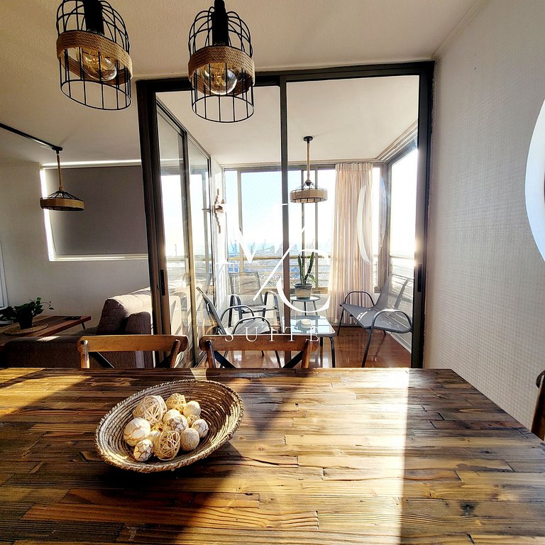 Exclusivo Depto Central de 3 Hab. Hermosa Vista al Mar. Wifi