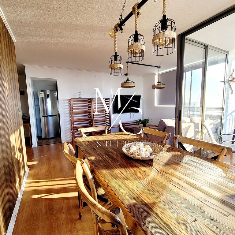 Exclusivo Depto Central de 3 Hab. Hermosa Vista al Mar. Wifi