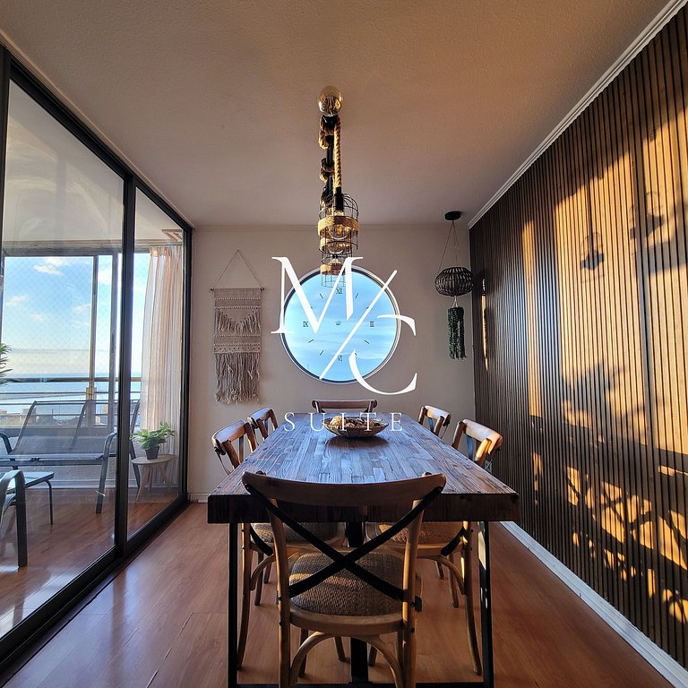Exclusivo Depto Central de 3 Hab. Hermosa Vista al Mar. Wifi