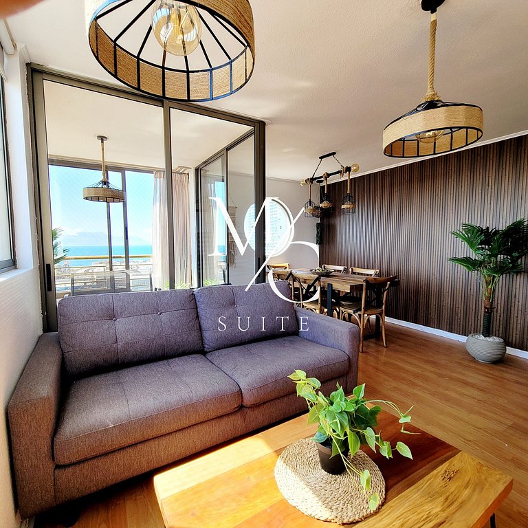 Exclusivo Depto Central de 3 Hab. Hermosa Vista al Mar. Wifi