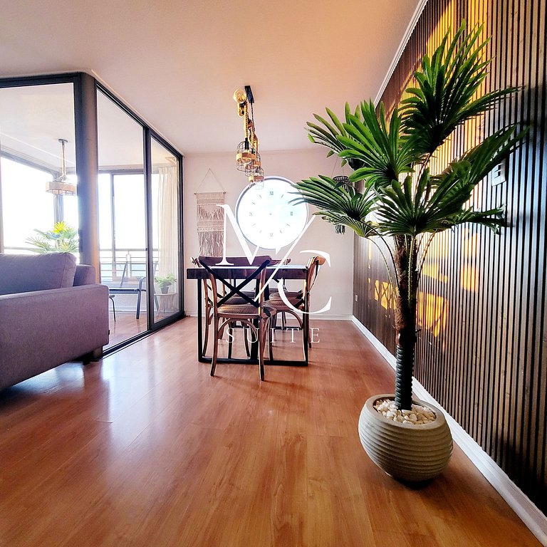Exclusivo Depto Central de 3 Hab. Hermosa Vista al Mar. Wifi