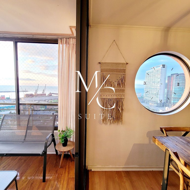 Exclusivo Depto Central de 3 Hab. Hermosa Vista al Mar. Wifi