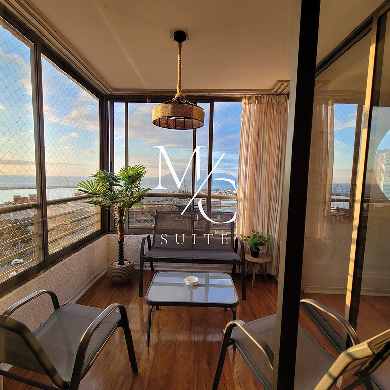 Exclusivo Depto Central de 3 Hab. Hermosa Vista al Mar. Wifi