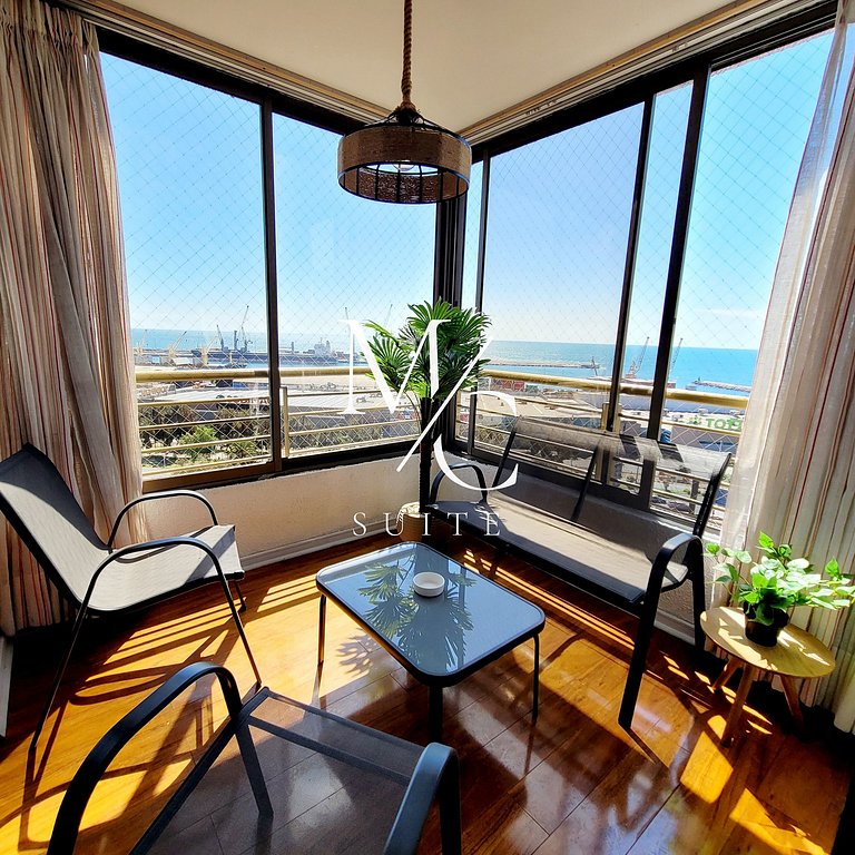 Exclusivo Depto Central de 3 Hab. Hermosa Vista al Mar. Wifi