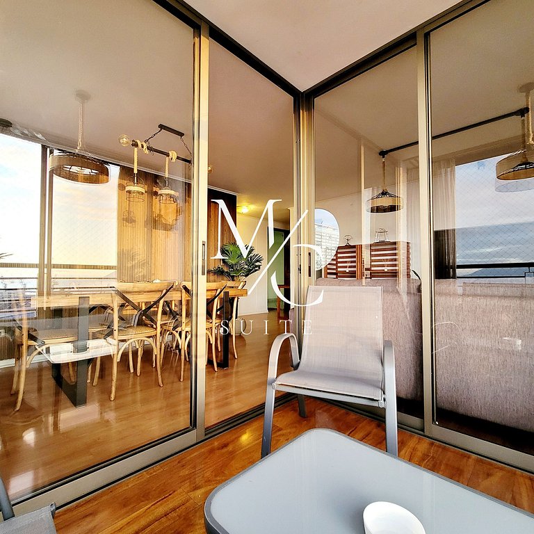 Exclusivo Depto Central de 3 Hab. Hermosa Vista al Mar. Wifi