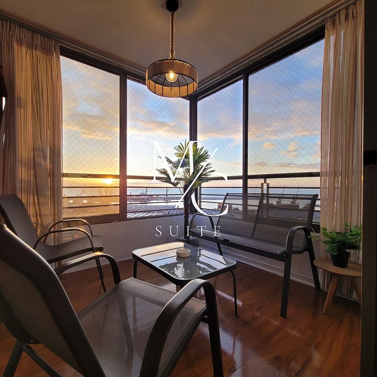 Exclusivo Depto Central de 3 Hab. Hermosa Vista al Mar. Wifi